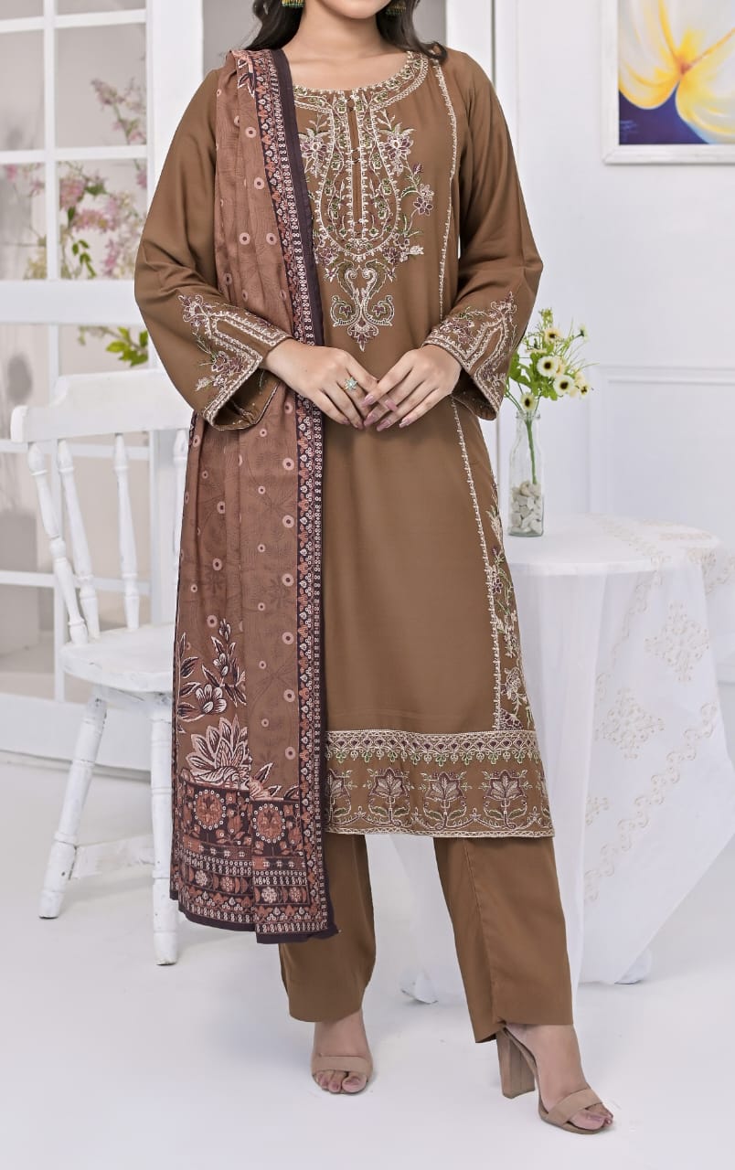 Brown 3pc Linen Suit