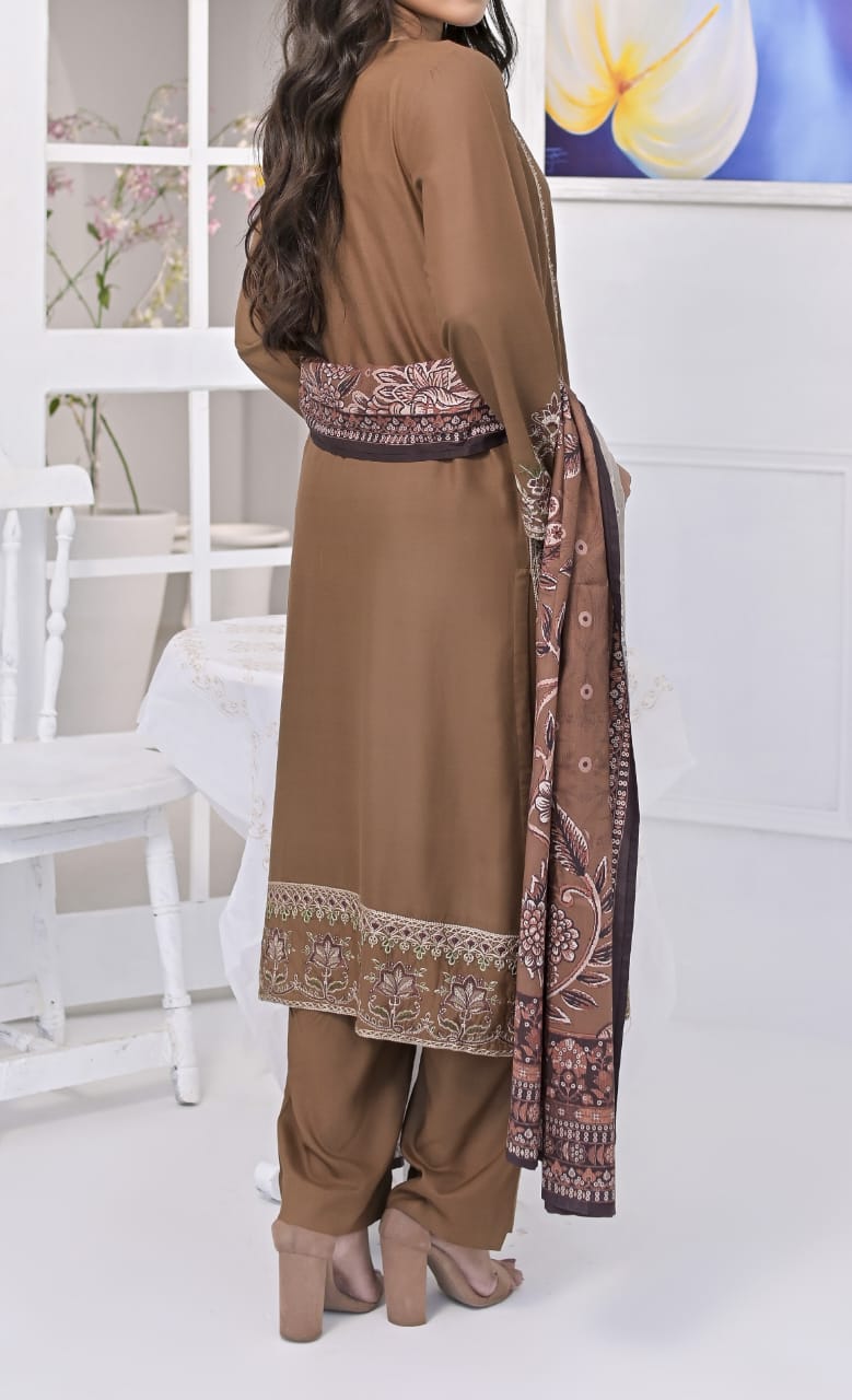 Brown 3pc Linen Suit