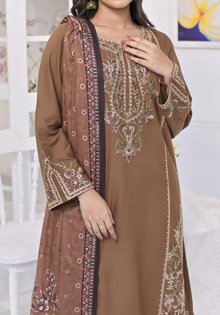 Brown 3pc Linen Suit