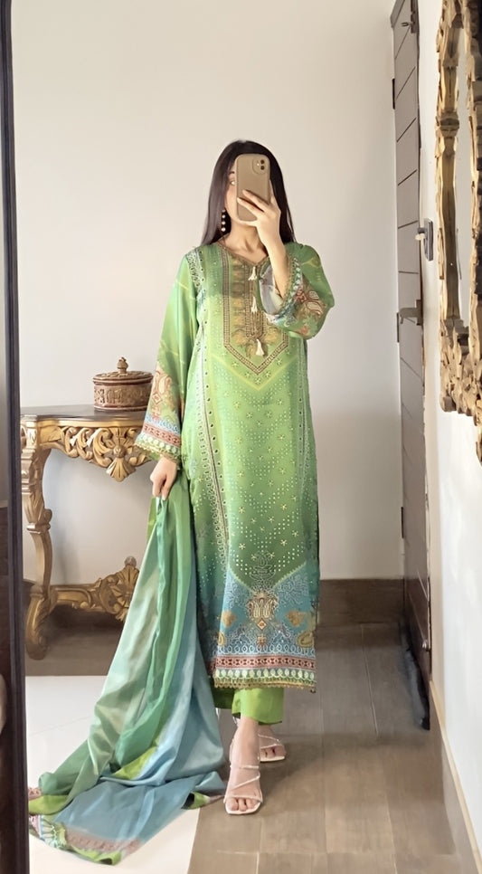 Silk 3pc Light Green