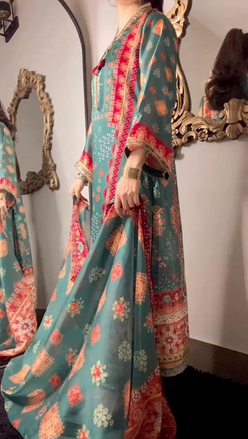 Leaf Green 3pc Silk Suit