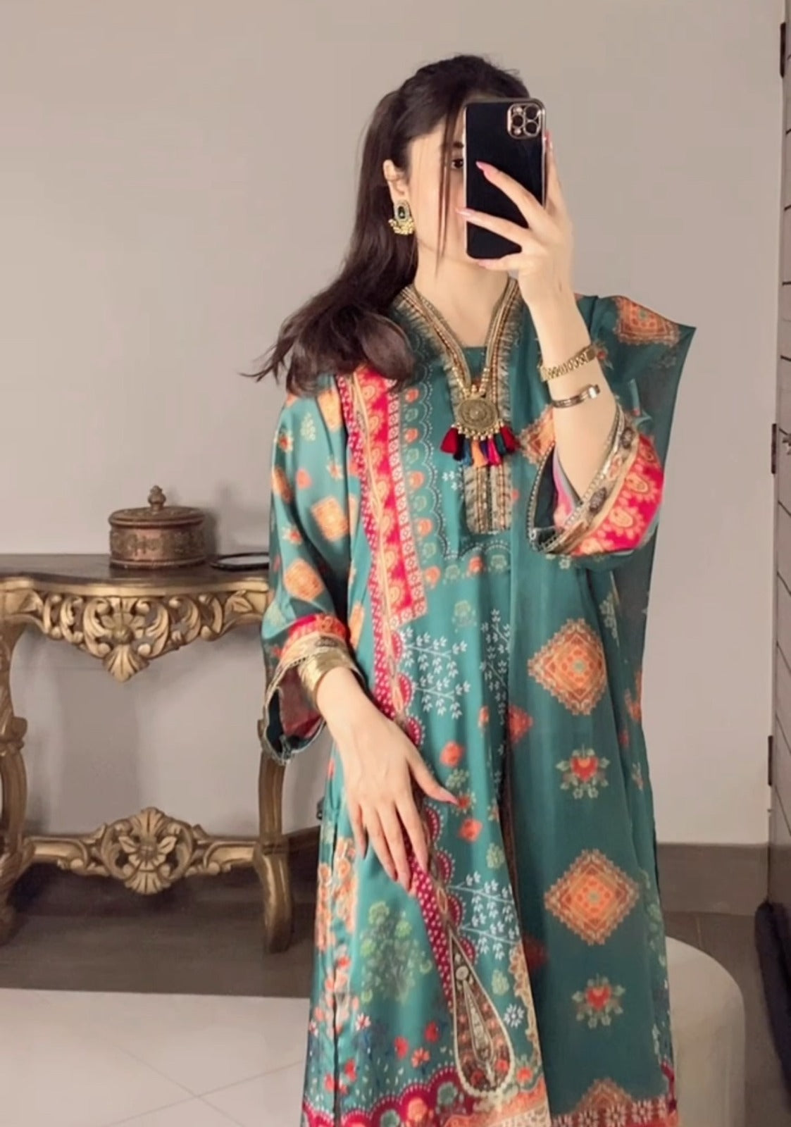 Leaf Green 3pc Silk Suit