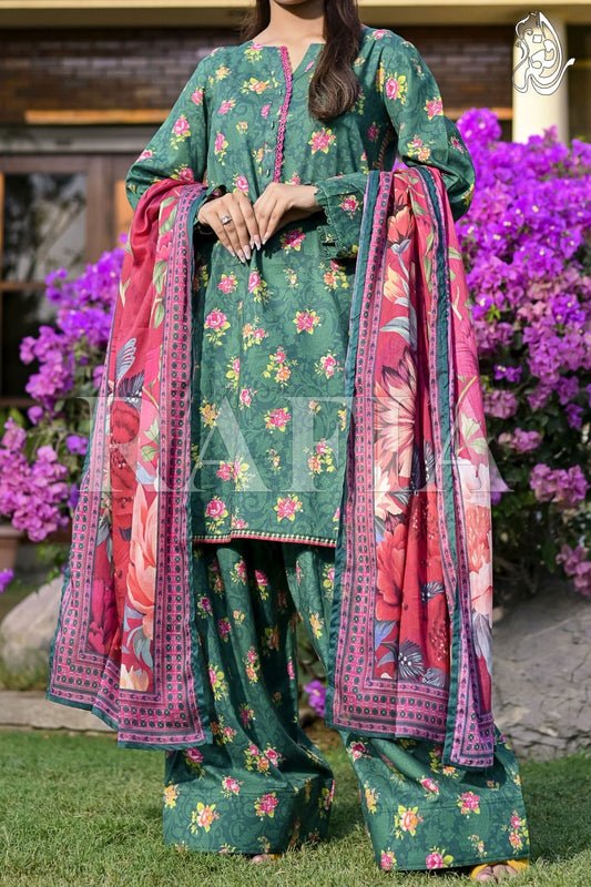 Lawn Dark Green 3pc Suit