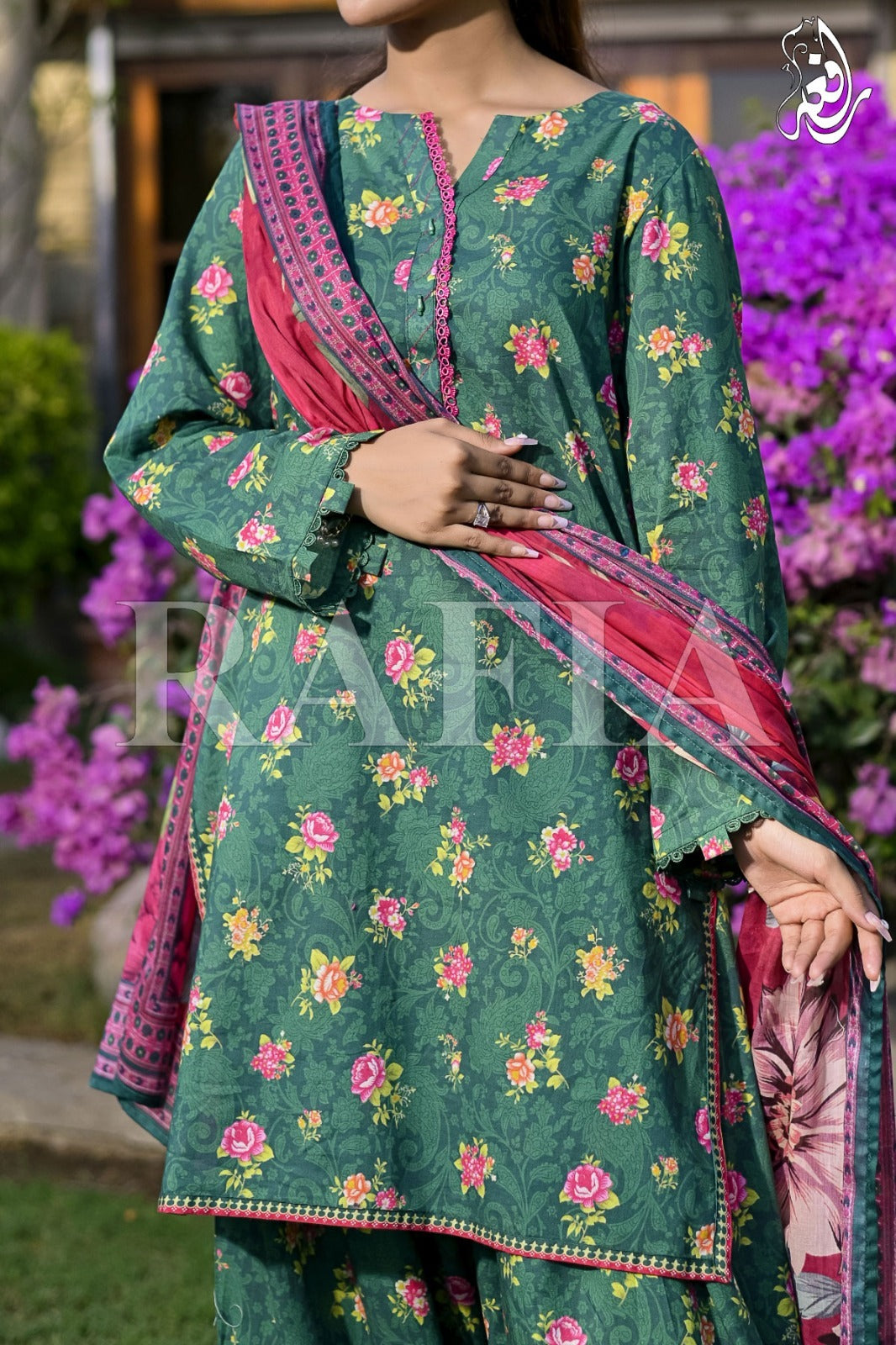 Lawn Dark Green 3pc Suit