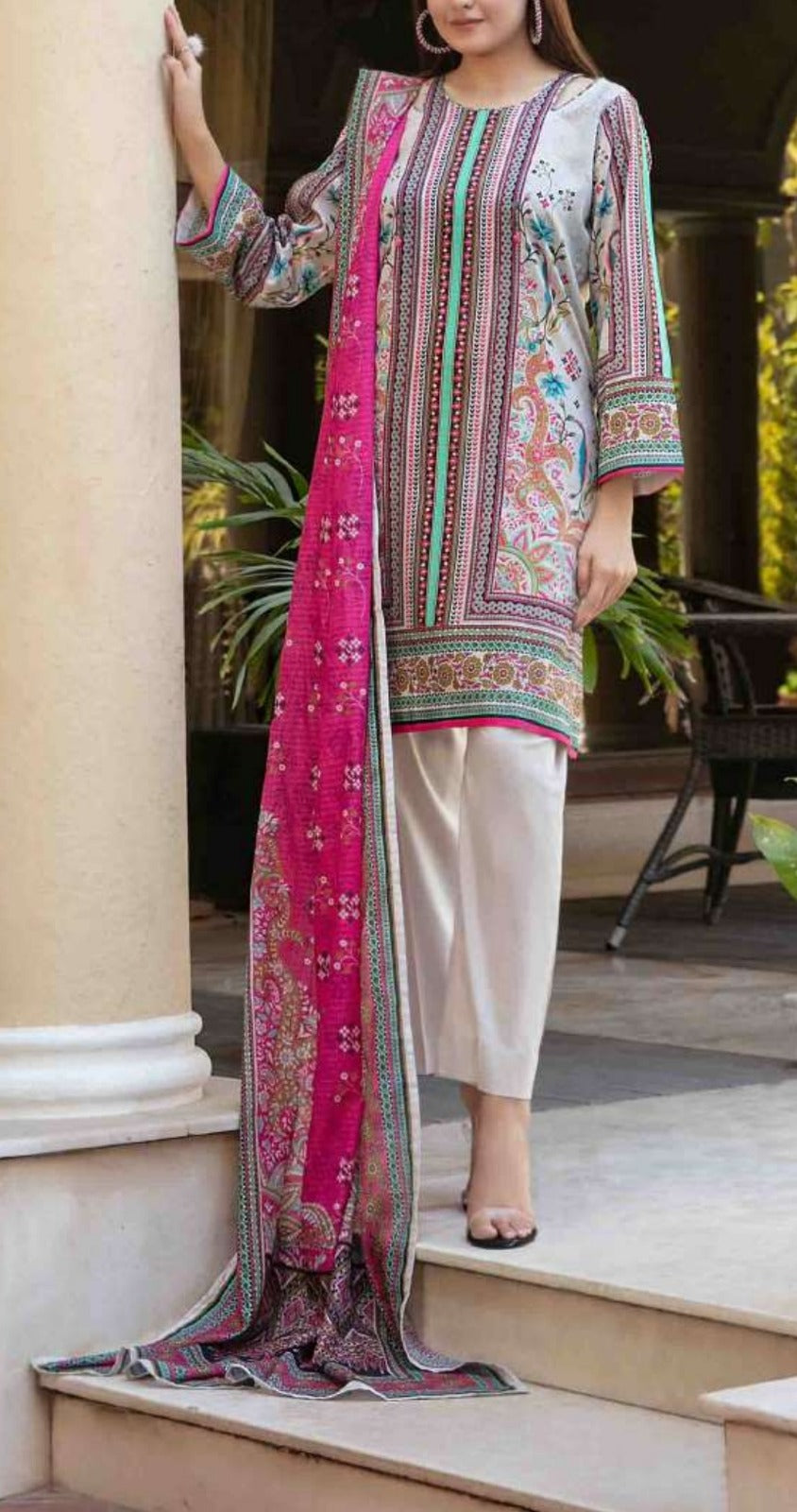 Beige 3pc Lawn Suit