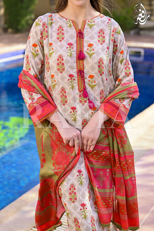 Lawn Beige 3 pc Suit