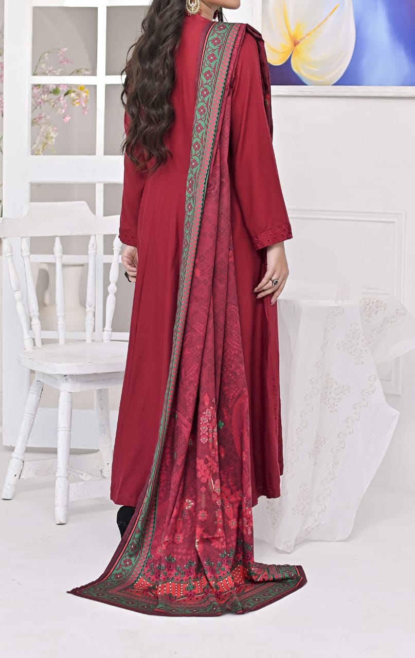 Red 3pc Linen Suit