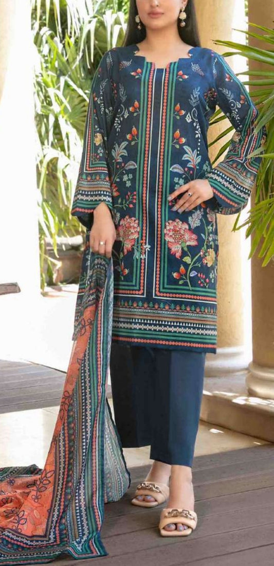 Blue 3pc Lawn Suit