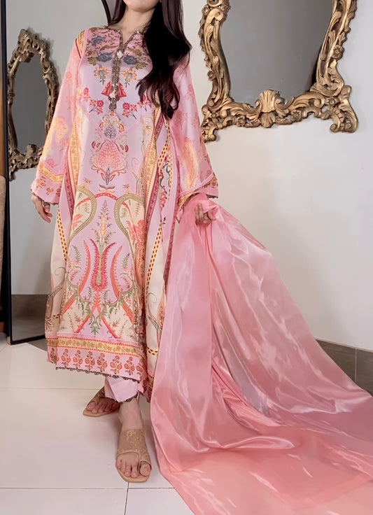 Pink 3pc Silk Suit
